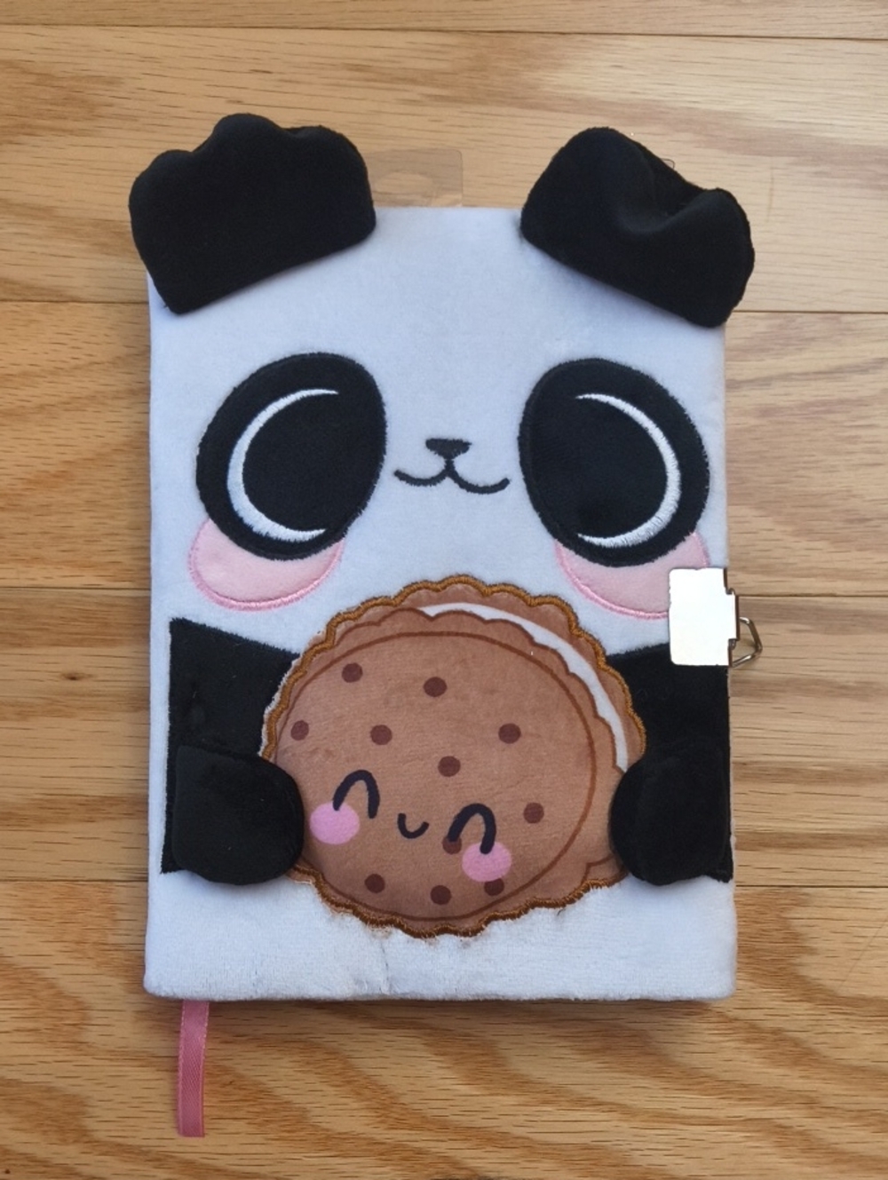 Claire's Panda Plush Cookie Notebook NWT